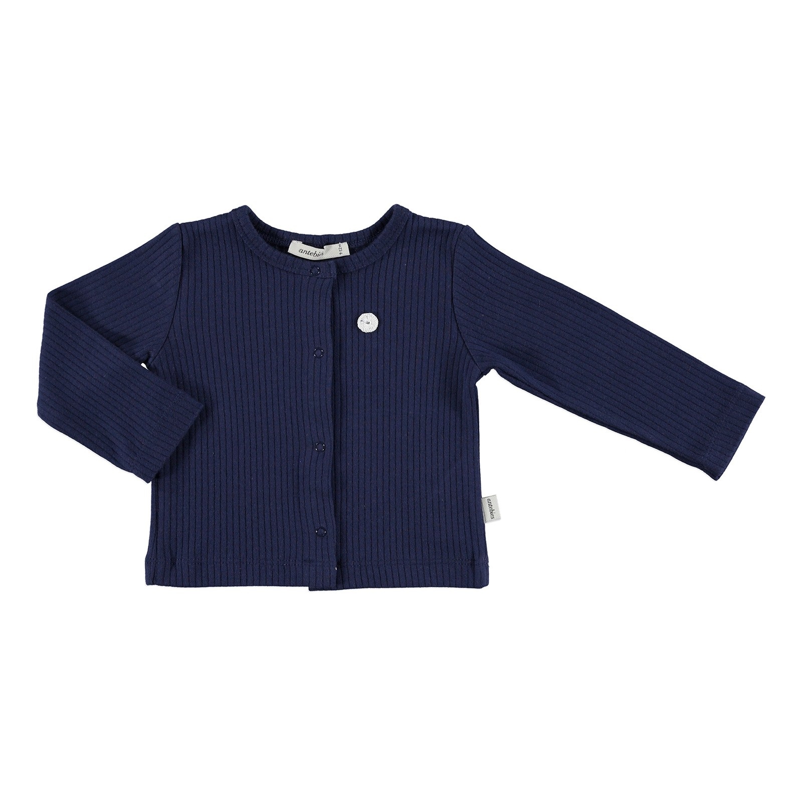 Antebies Baby Organic Navy Blue Reported Rib Jacket