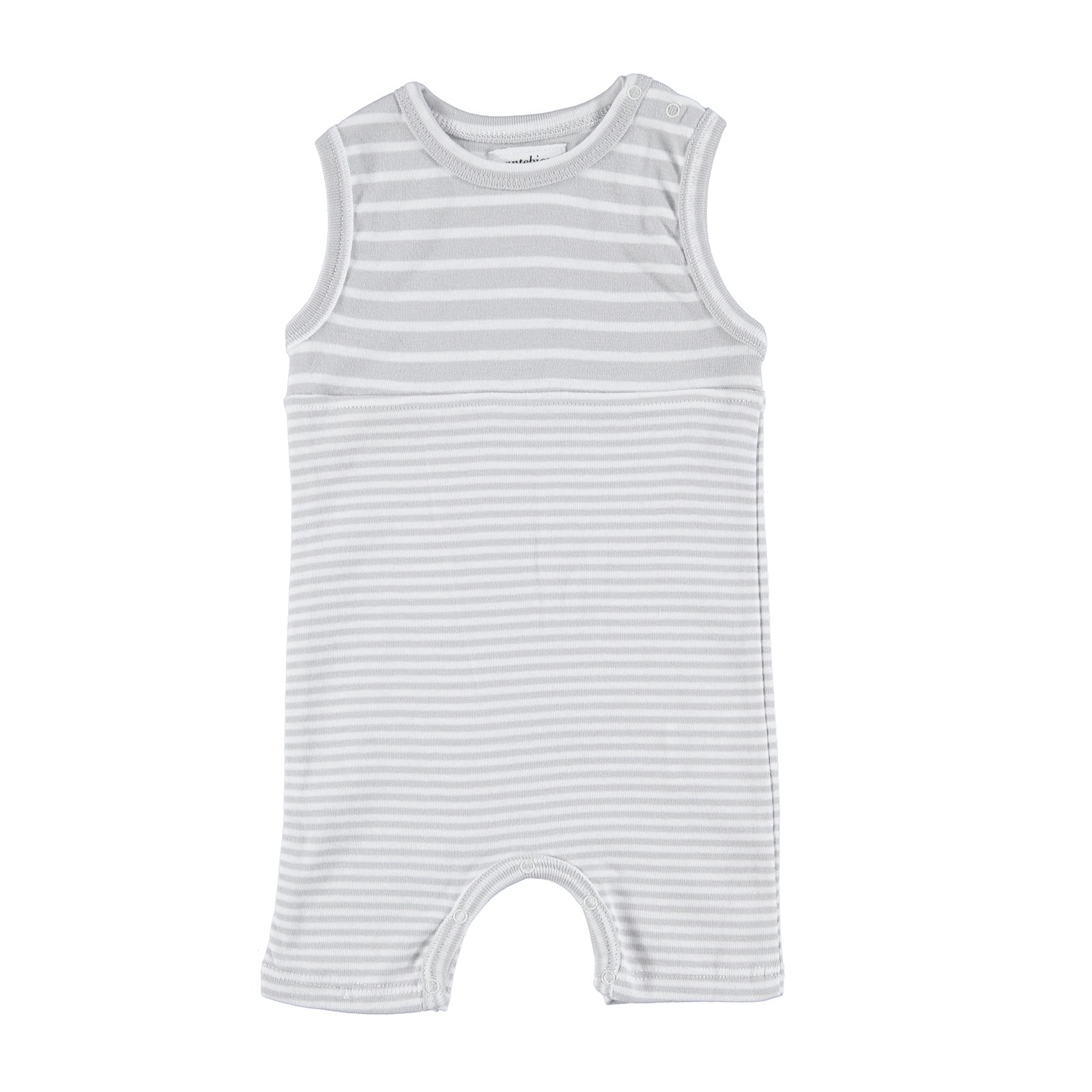 Antebies Organic Grey White Striped Sleeveless