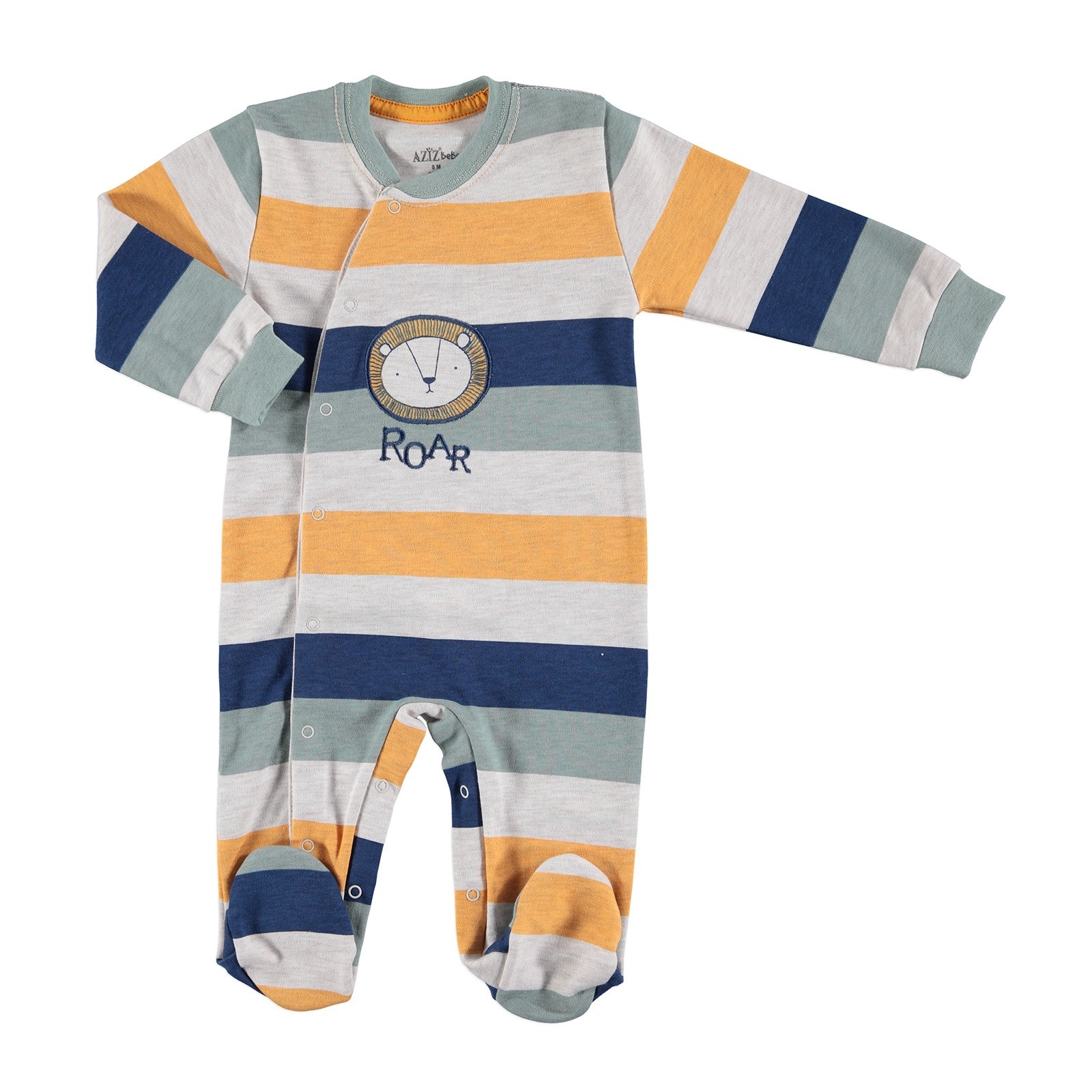 Aziz Bebe Lion Baby Snaps Footed Romper