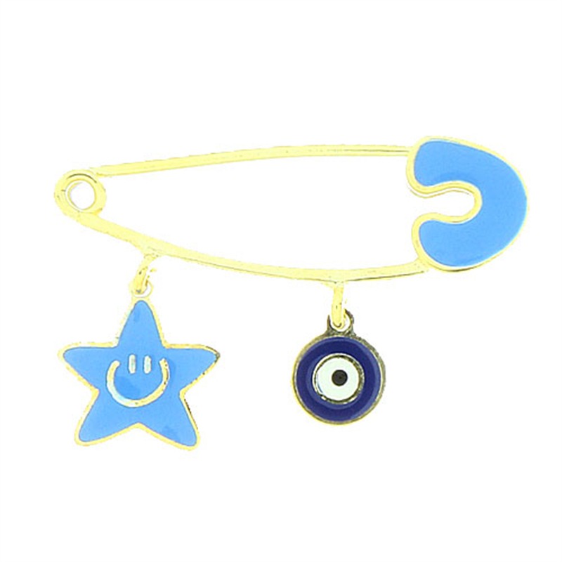 Baby&Gold Baby Evil's Eye Pin, Smiling Star, M07