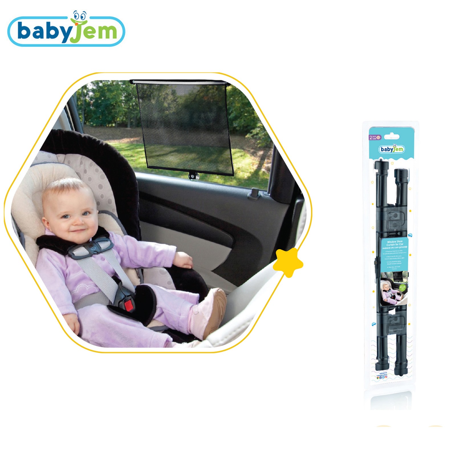 Babyjem Baby Safety Windows Store Curtain For Car 2 pcs