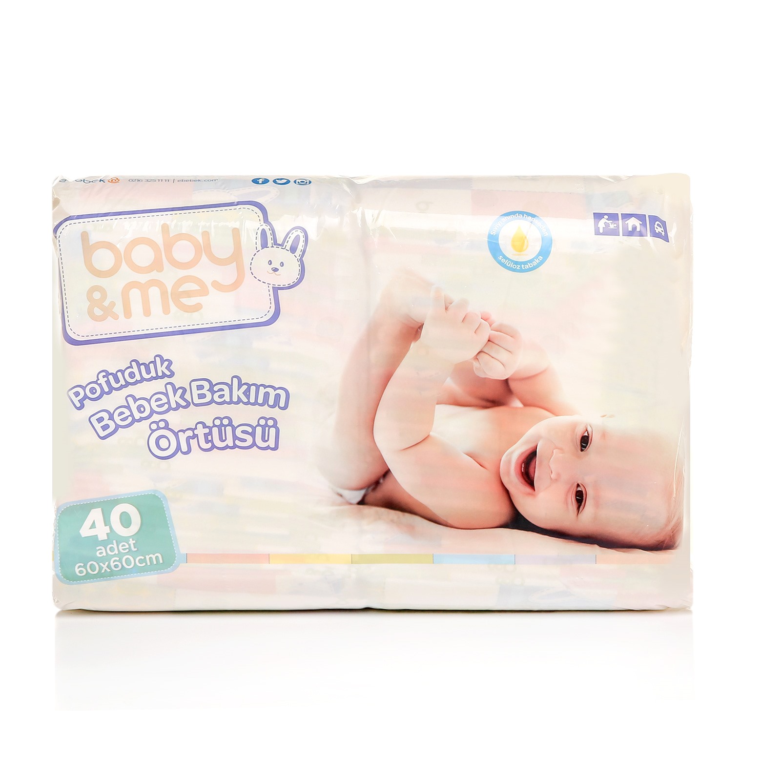 baby&me Diaper Changing Mat 60x60 cm 40 pcs