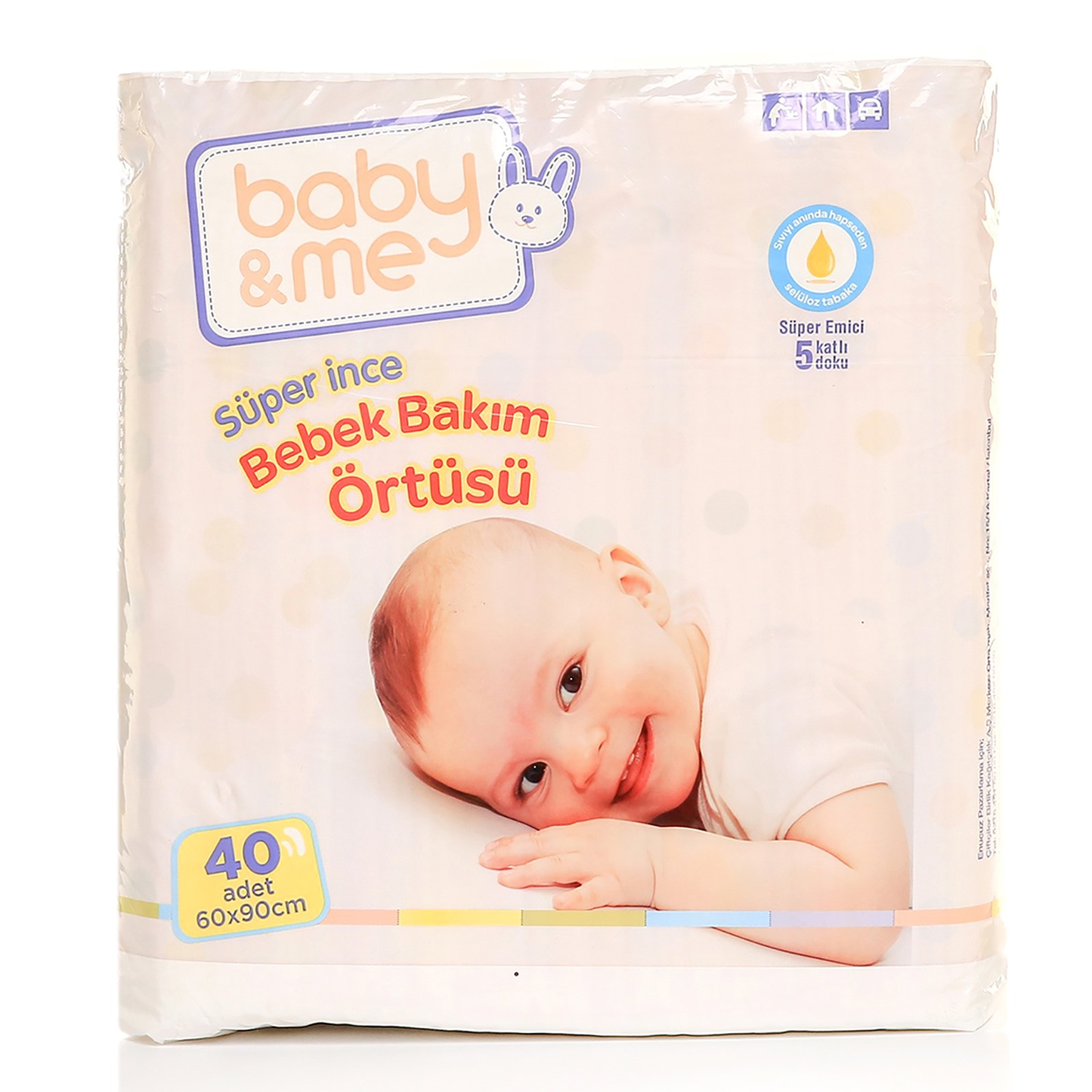baby&me Super Thin Diaper Changing Mat 60x90 cm 40 pcs