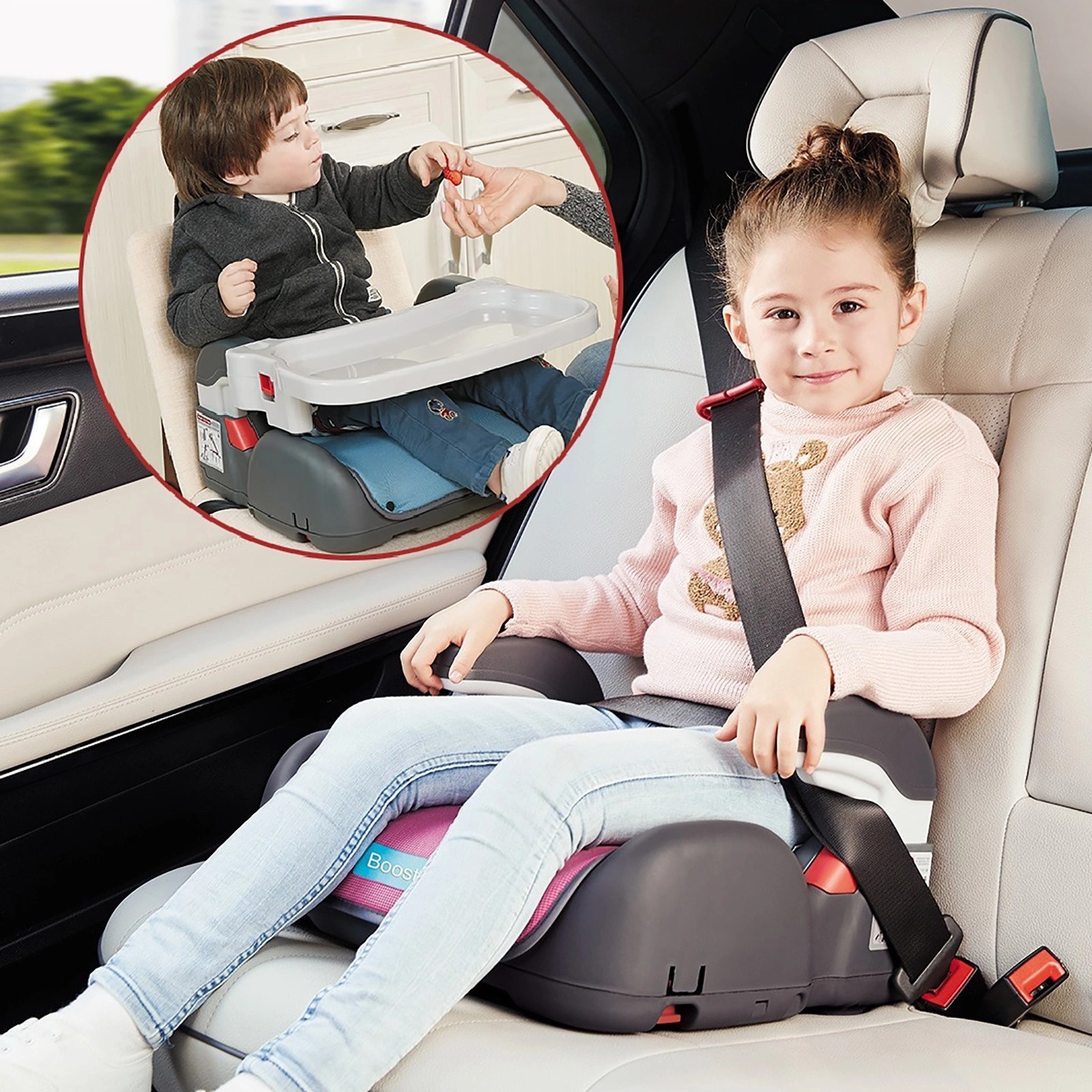 baby&plus Duet Isofix Riser and Baby Feeding High Chair