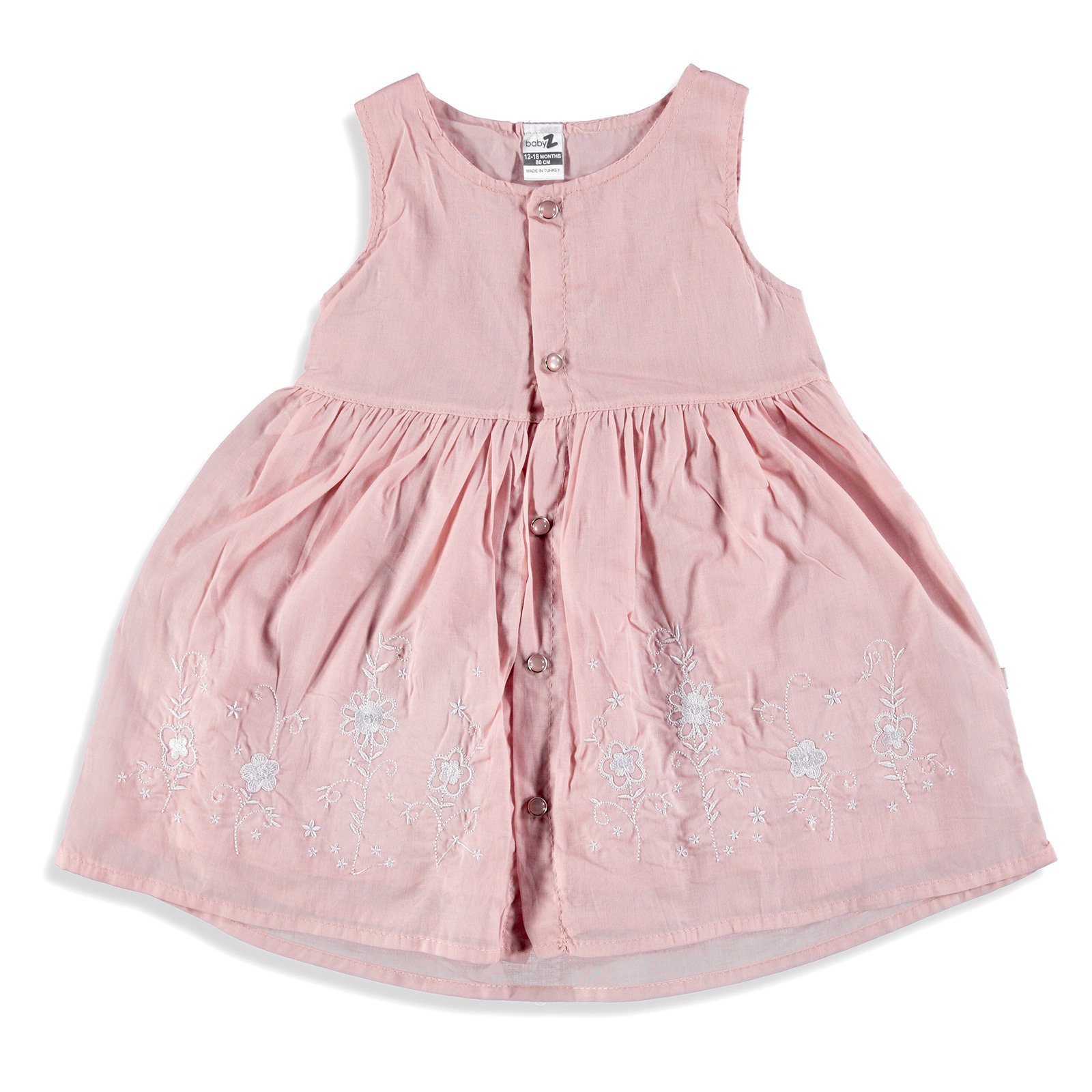 BabyZ Embroidered Button, Pink, Age 1