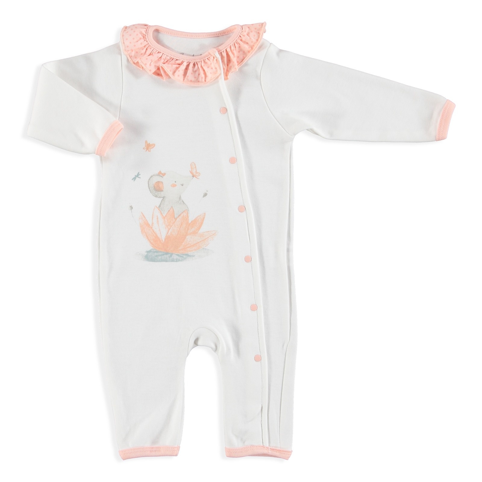 Bambaki Pretty Hedgehog Baby Girl Footless Romper