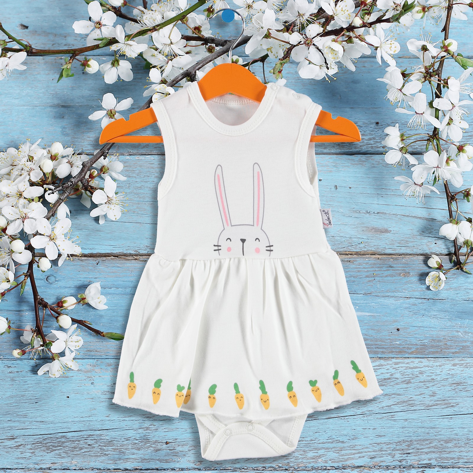 Bebecix Baby Rabbit Dres, Ecru, 3 Months