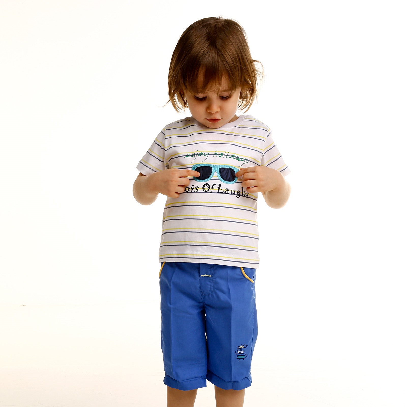 Bombili Crew Neck Tshirt Texture Short Set