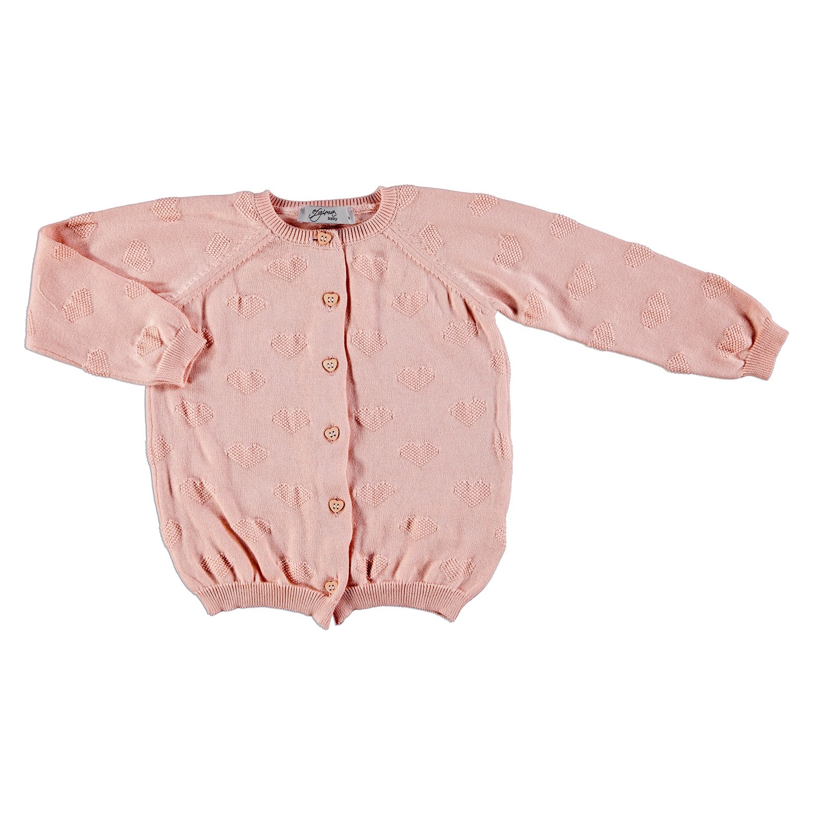 Efgima Baby Winter Jacquard Heart Buttoned Knit Cardigan