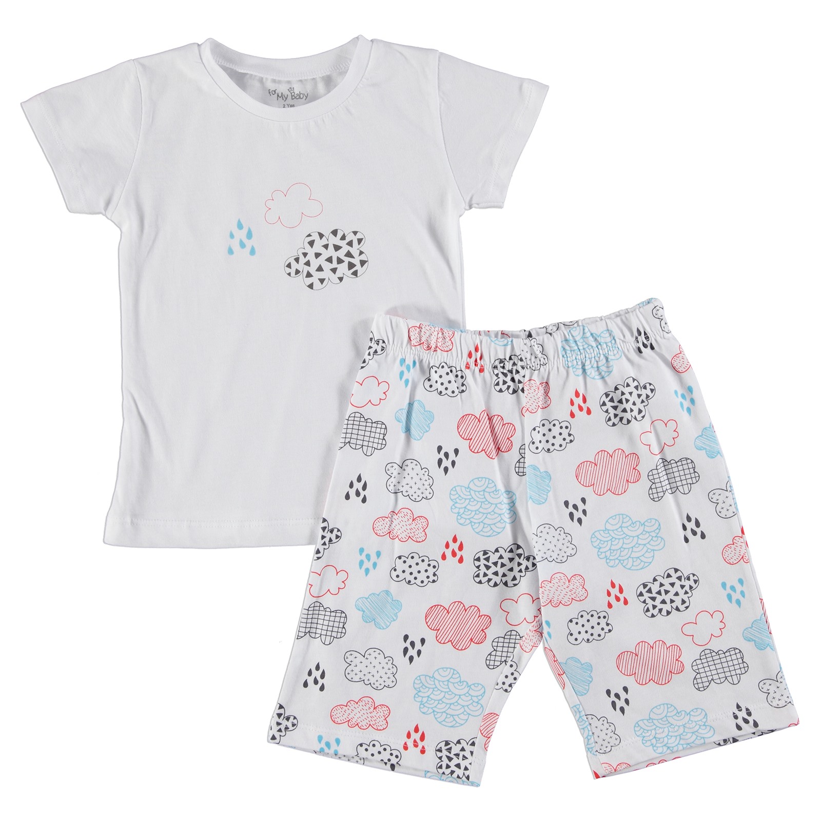 For My Baby Cloud Printed Short Sleeve Pyjamas Set
