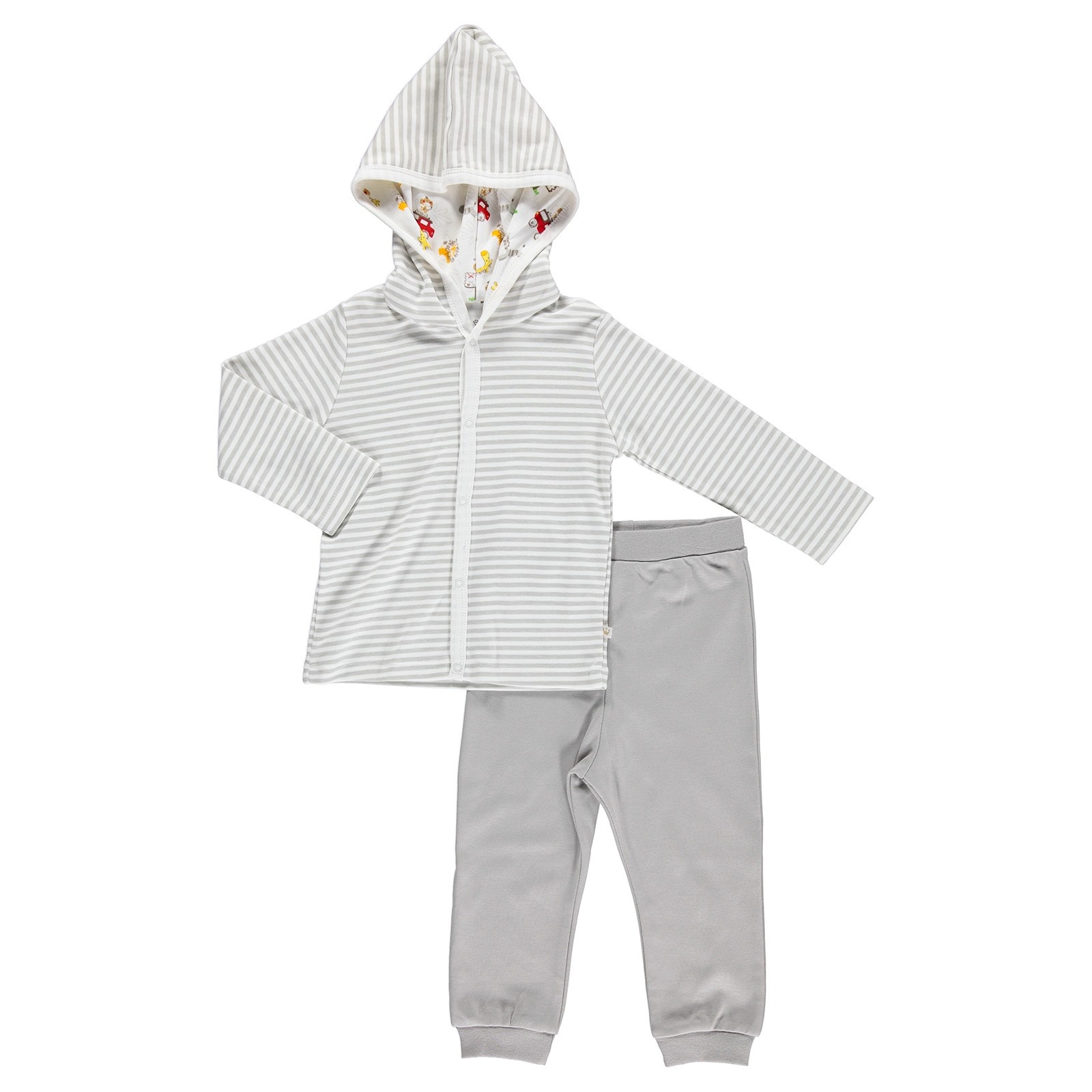 For My Baby Happy Animals Hoodie Cardigan Pants 2 pcs Set