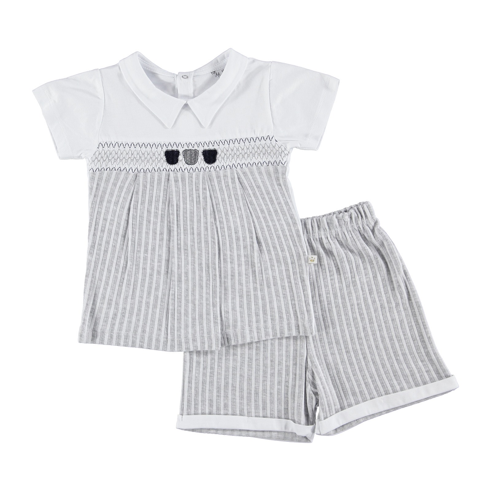 For My Baby Rhythm Polo Neck Boy Tshirt Short Set