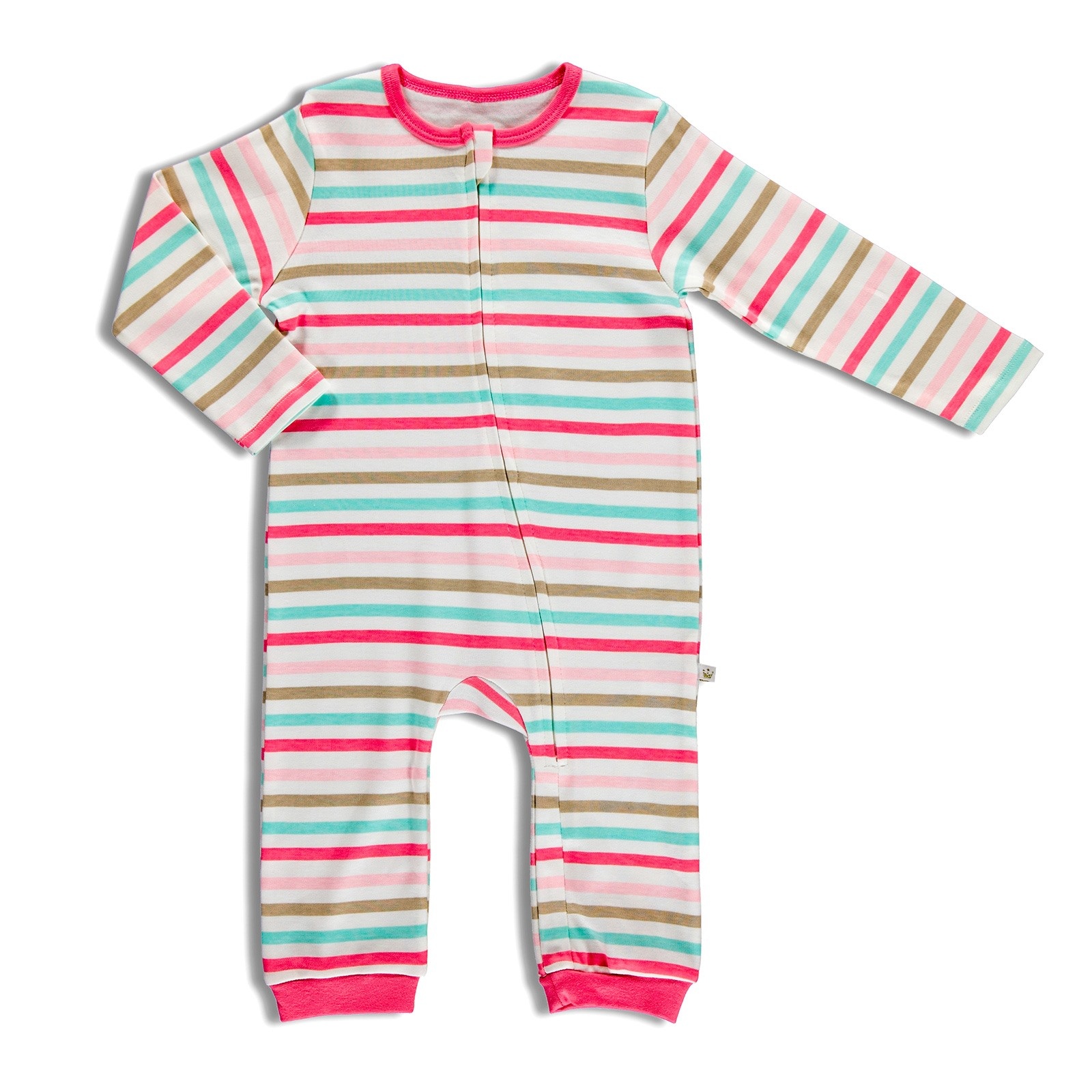For My Baby Yummy Rib Zippered Romper