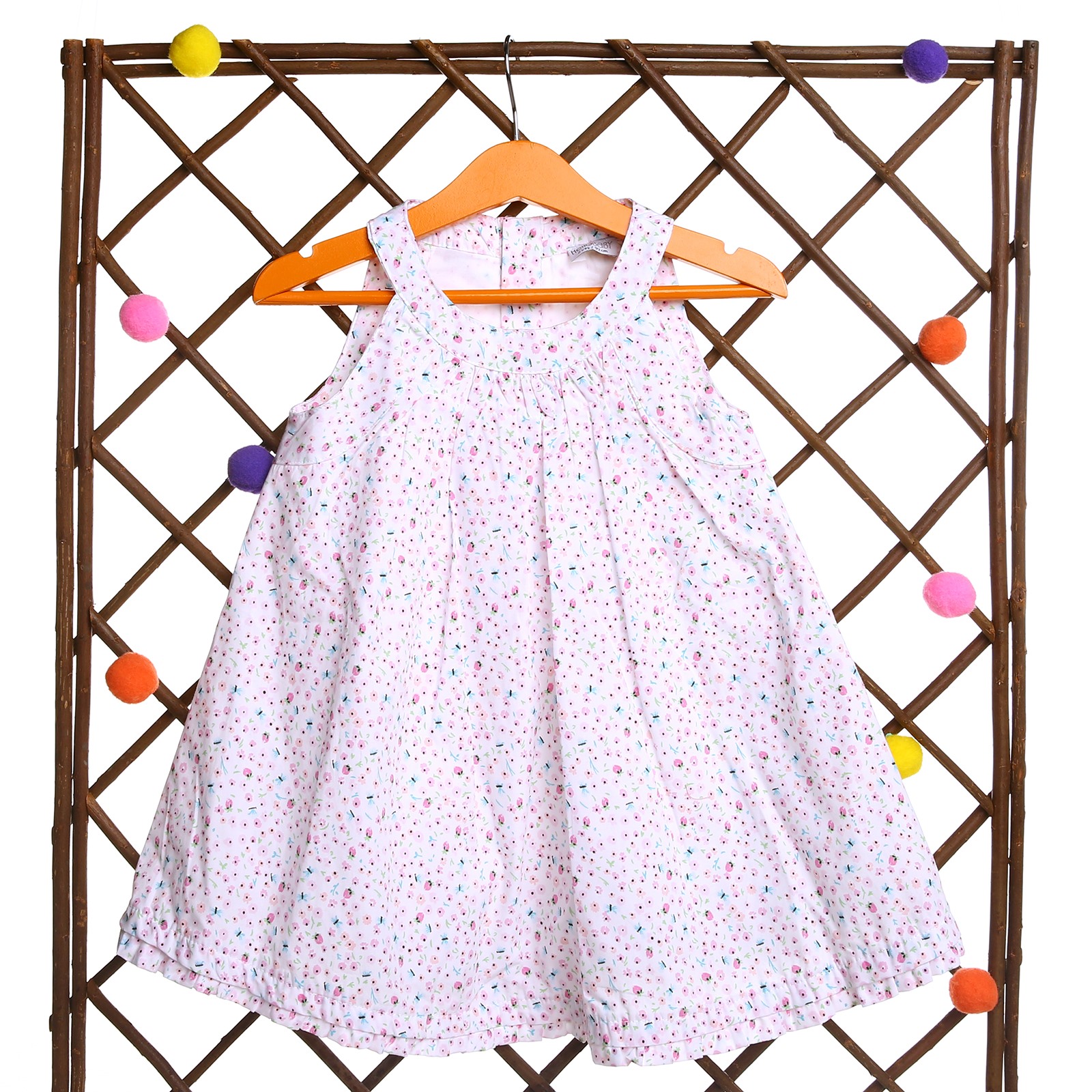 HelloBaby Flowered Baby Girl Sleeveless Dress