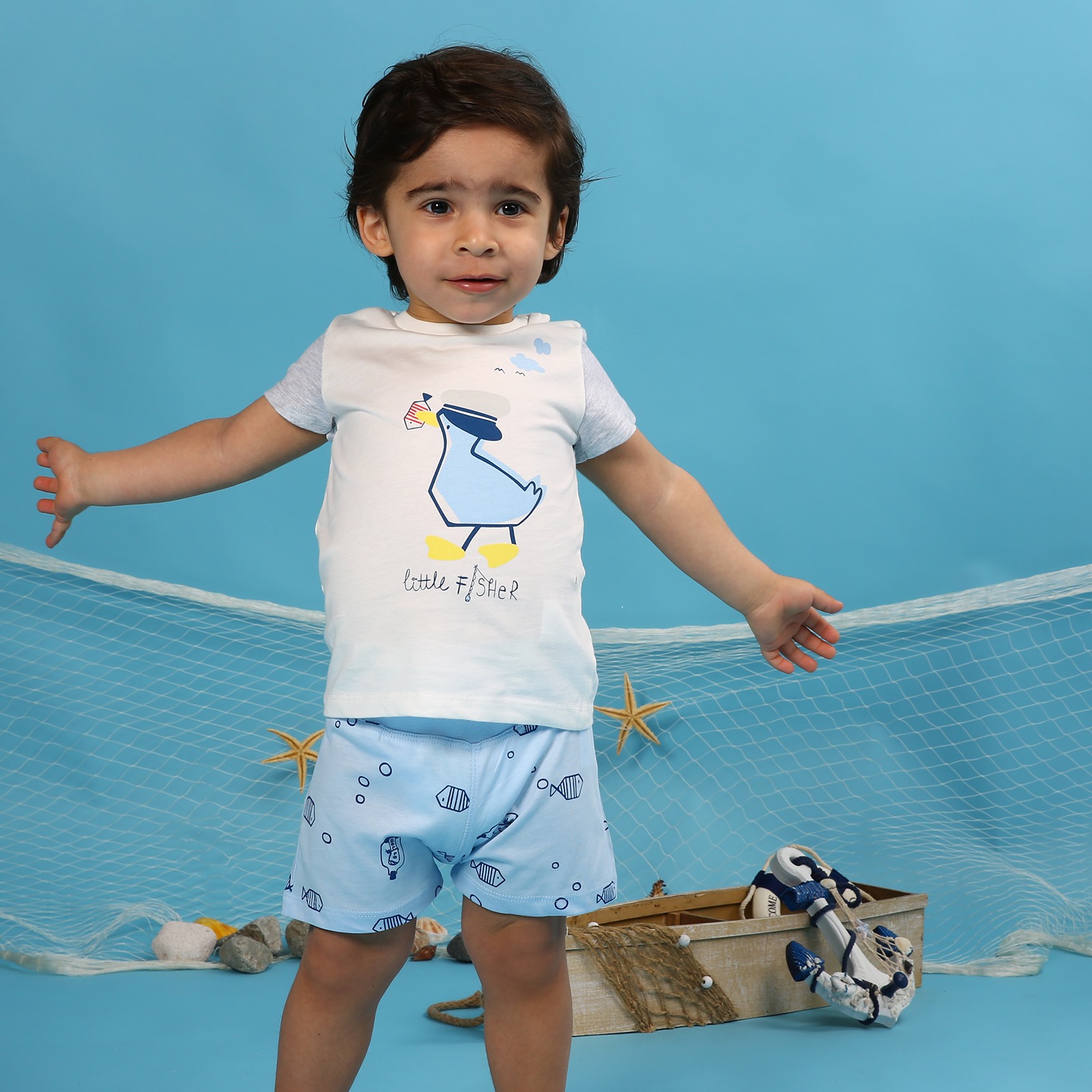 HelloBaby Little Fisher Baby Printed Tshirt