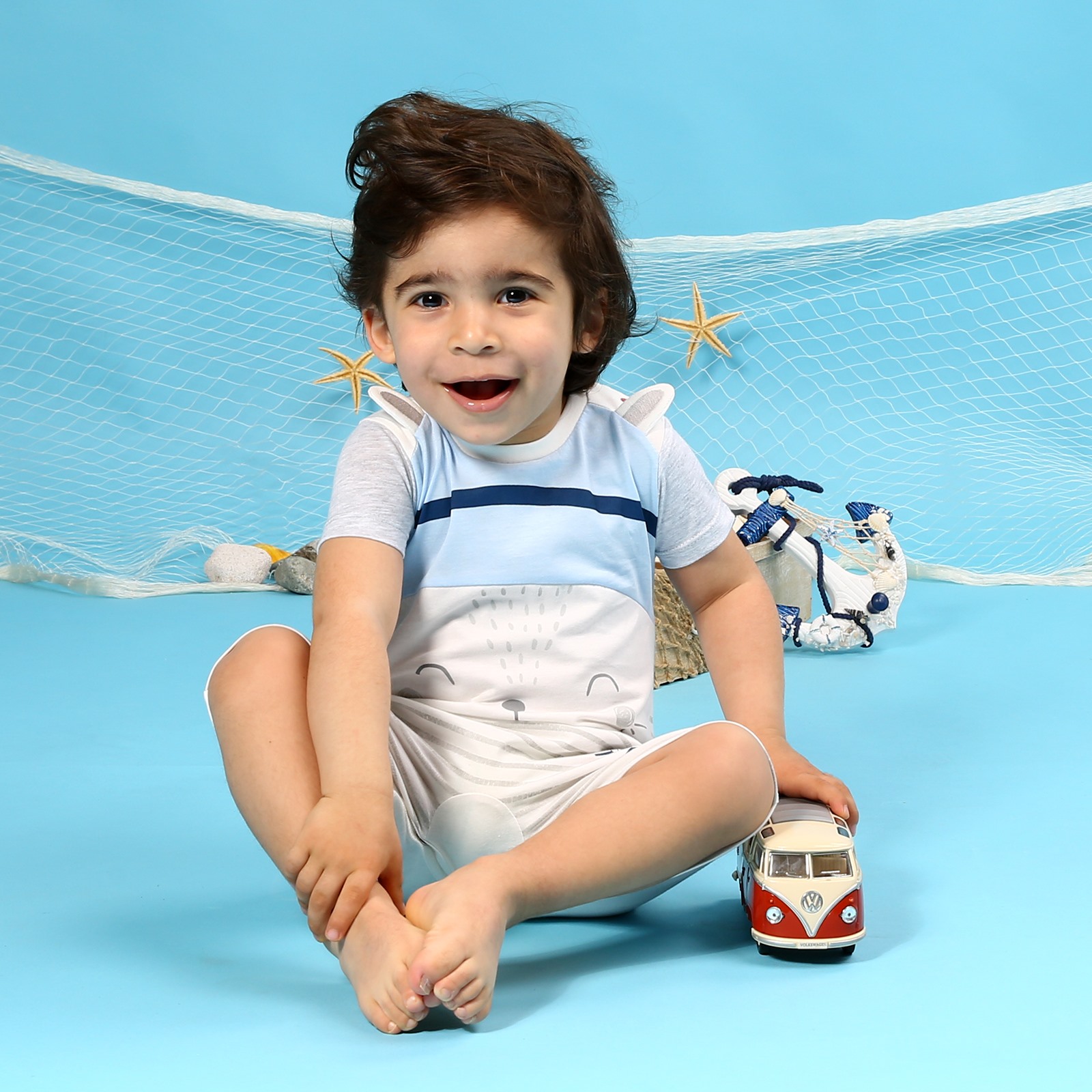 HelloBaby Little Fisher Baby Short Sleeve Jumpsuit