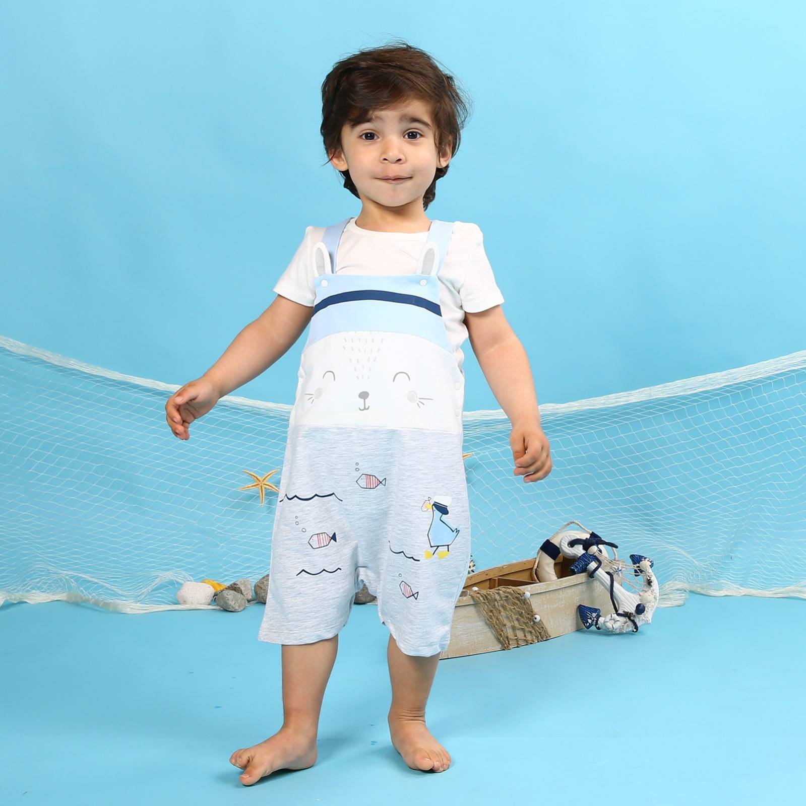 HelloBaby Little Fisher Baby Tshirt Jumpsuit Set