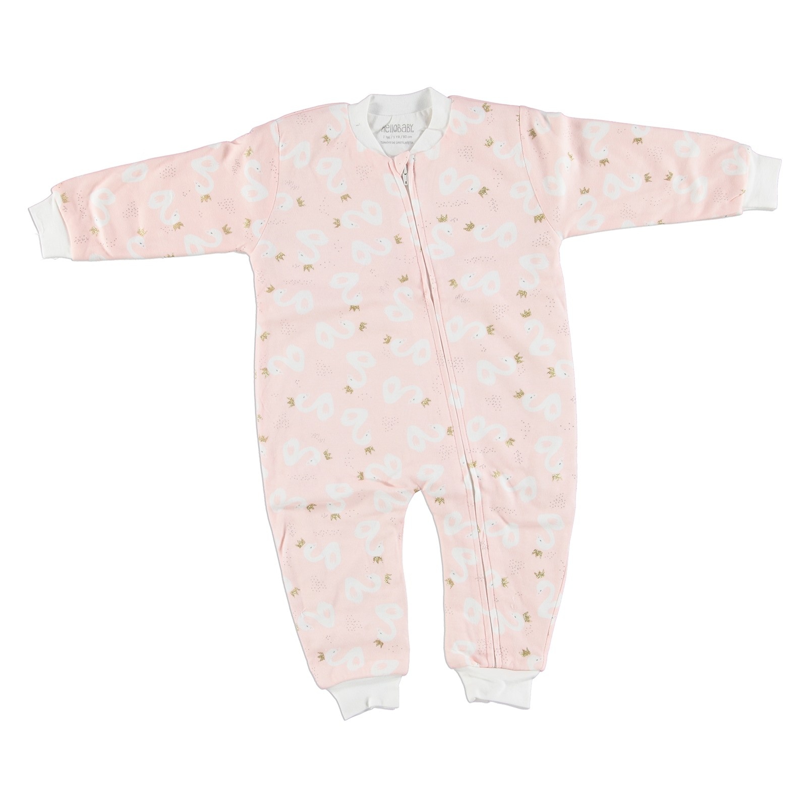 HelloBaby Swan Printed Baby Sleepsuit Romper