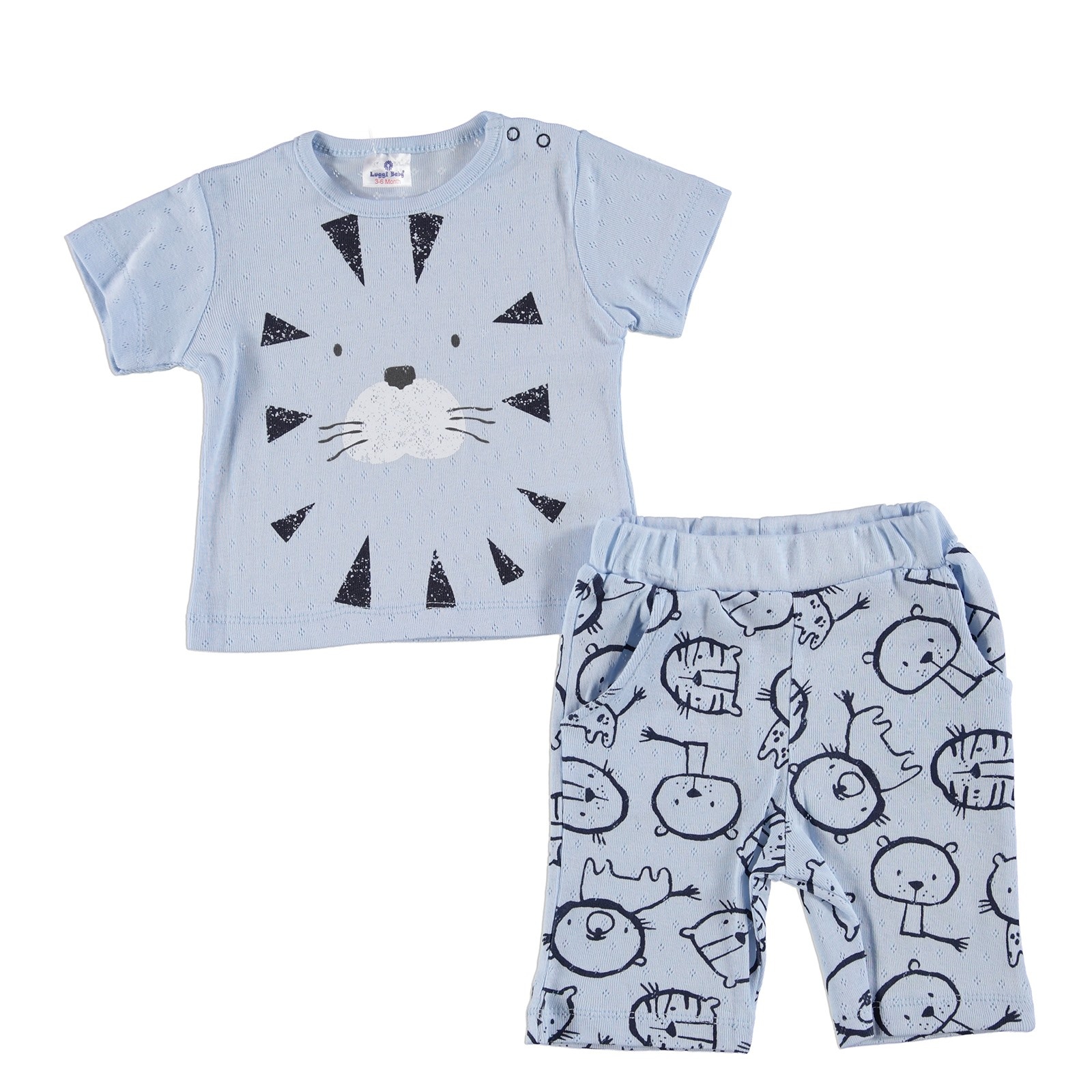 Luggi Lion Baby Boy Tshirt Short Set