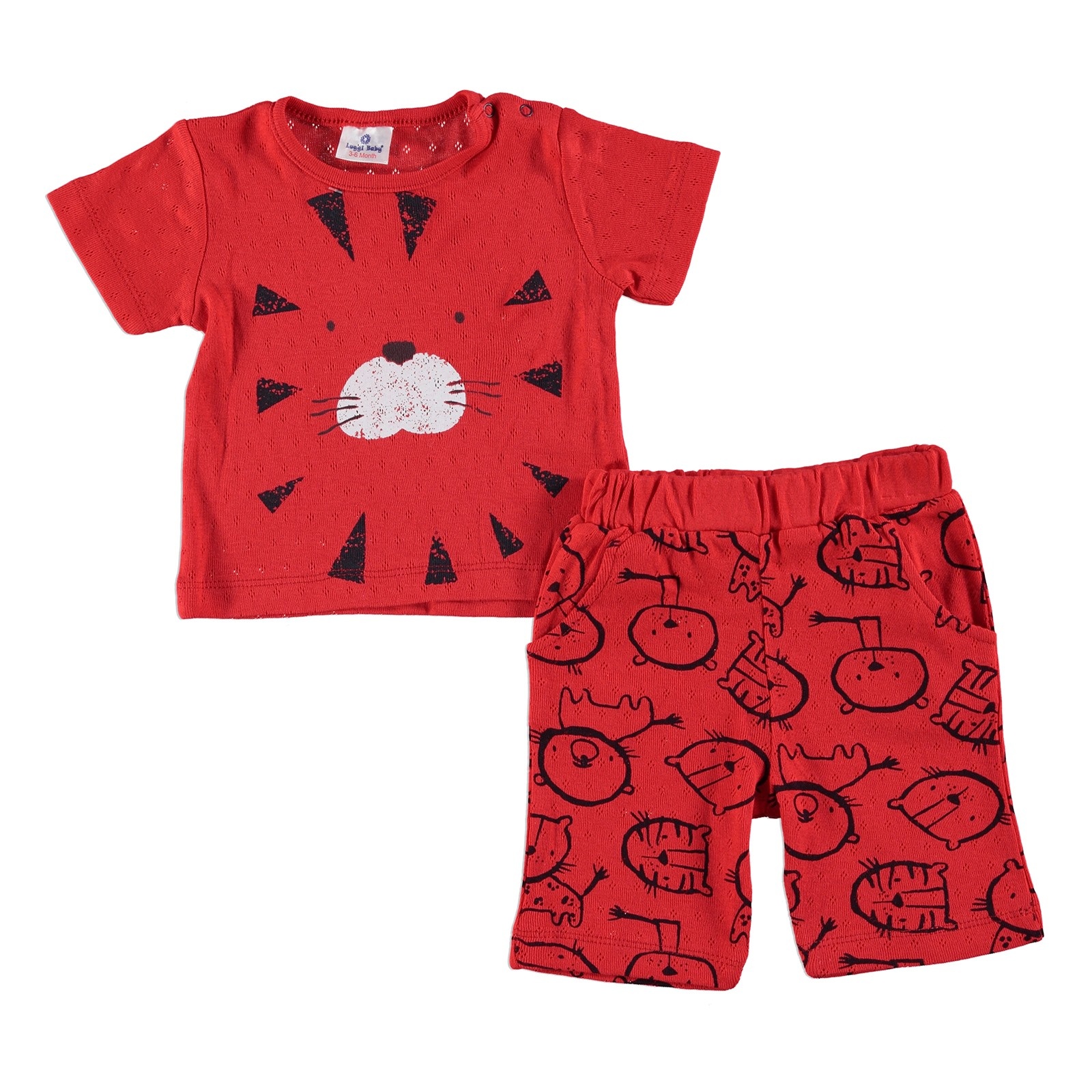 Luggi Lion Baby Boy Tshirt Short Set
