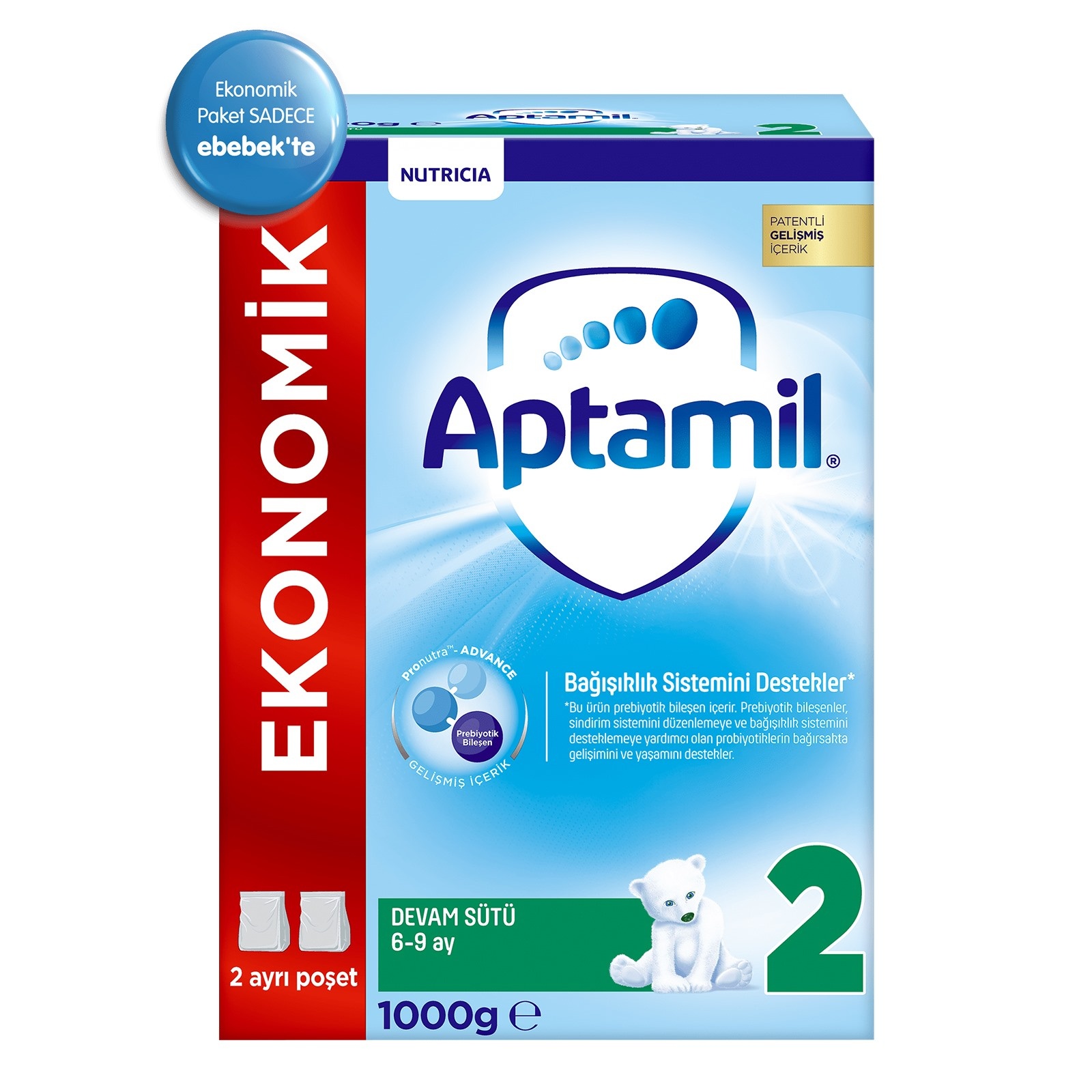 Milupa Aptamil 2 Follow-on Milk Economic Pack 1000 gr 6-9 M