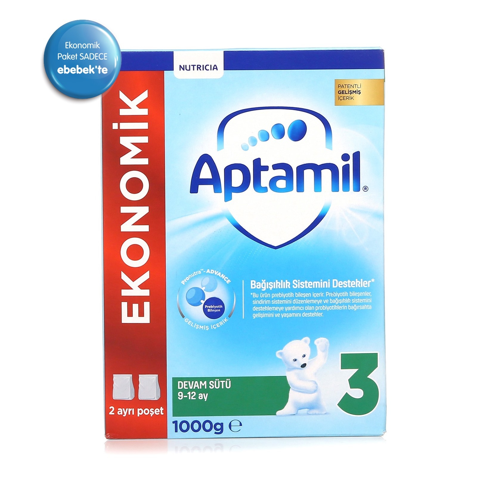 Milupa Aptamil 3 Follow-on Milk Economic Pack 1000 gr 9-12 M