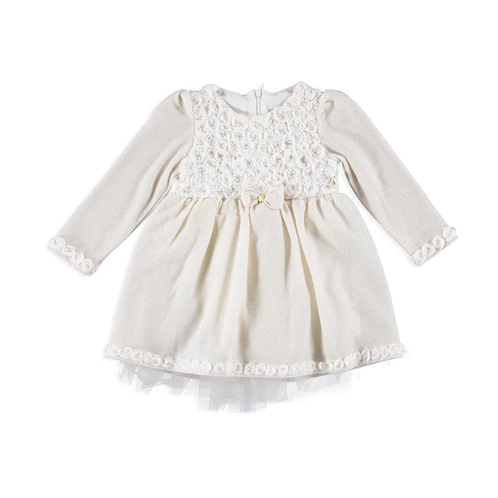 Mymio Baby Girl Combed Lined Rose Embroidered Dress