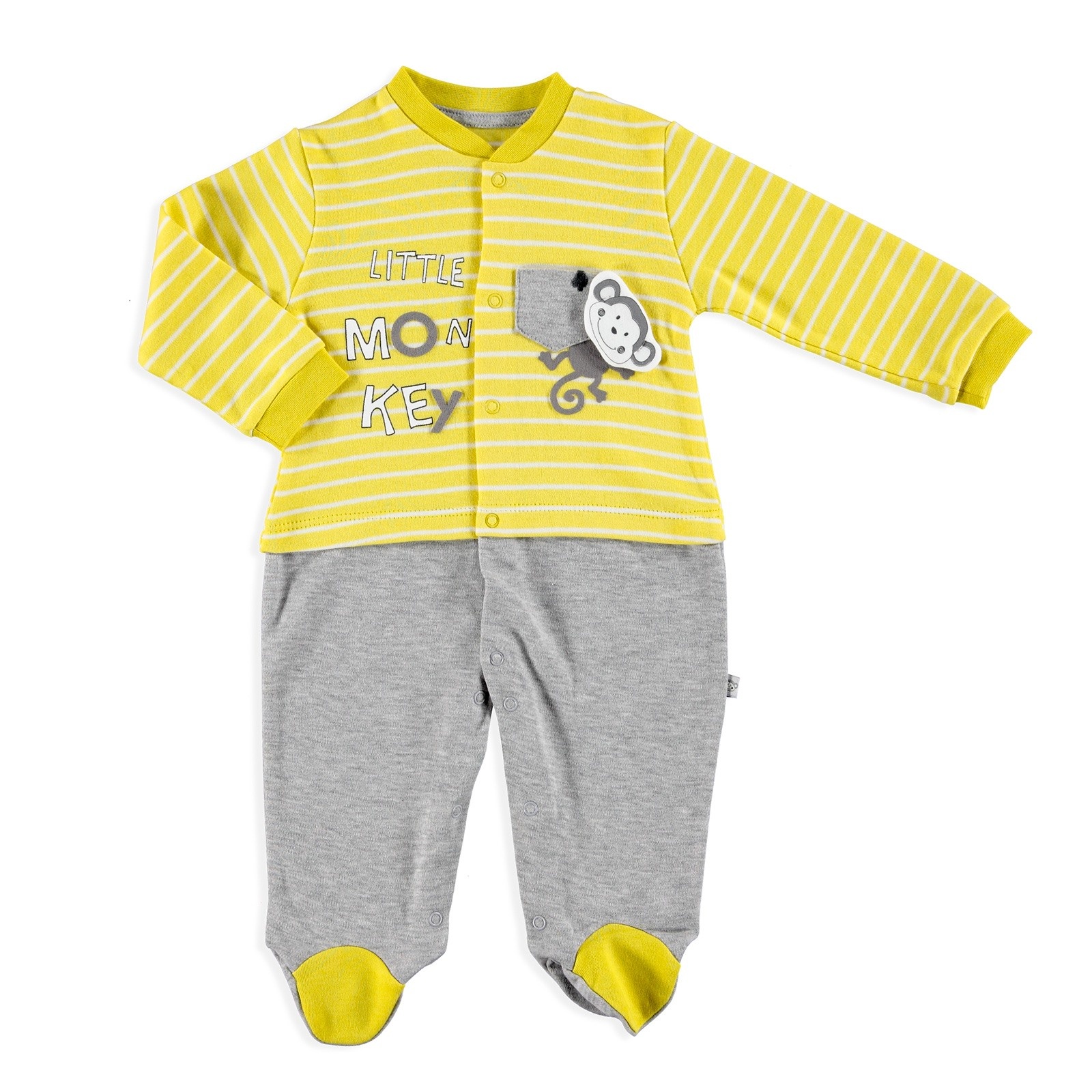 Mymio Fun Monkey Baby Footed Romper