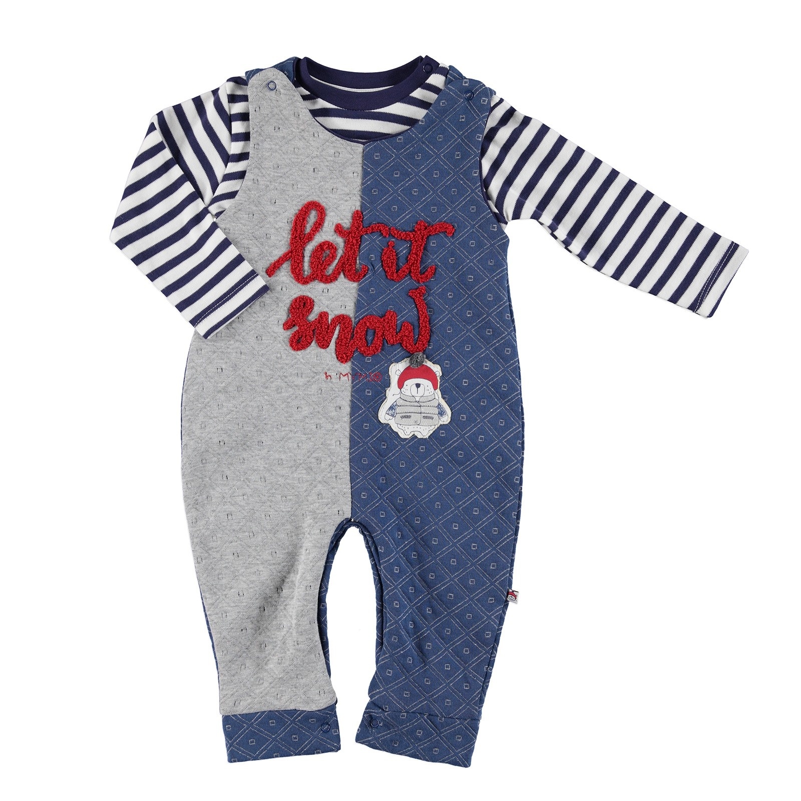 Mymio Skateboarder Bear Baby Jumpsuit Sweatshirt 2 pcs Set