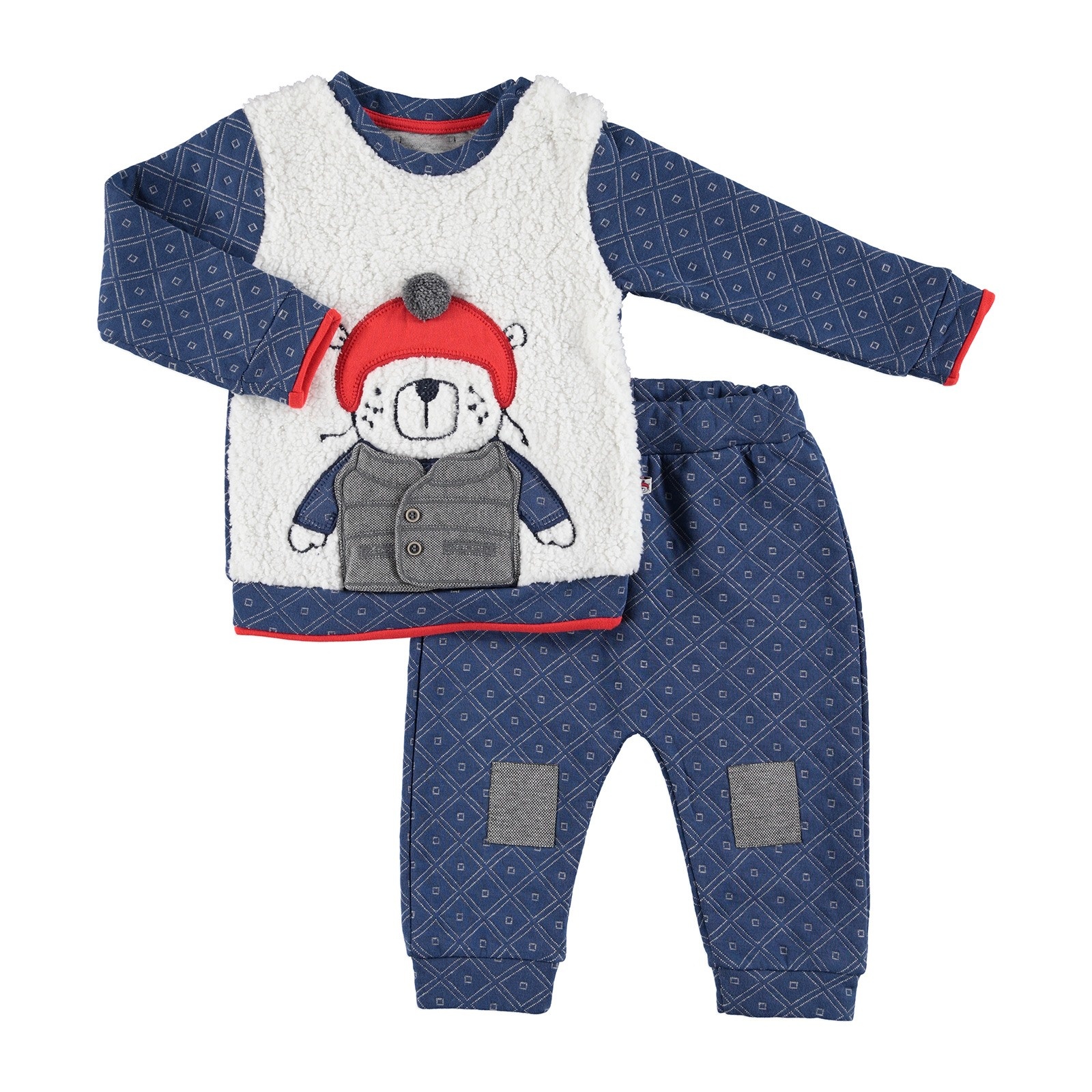 Mymio Skateboarder Bear Baby Sweatshirt Trouser Set