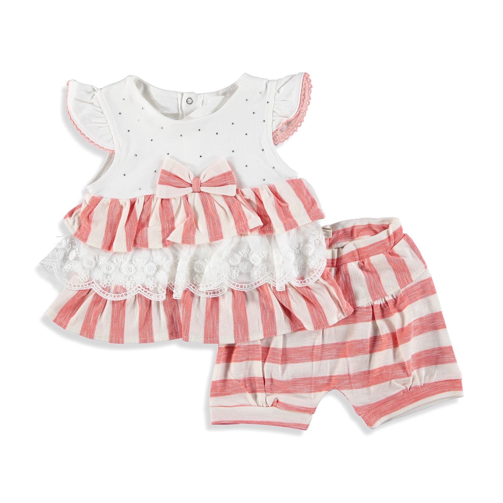 Mymio Striped Baby Tshirt Shorts Set