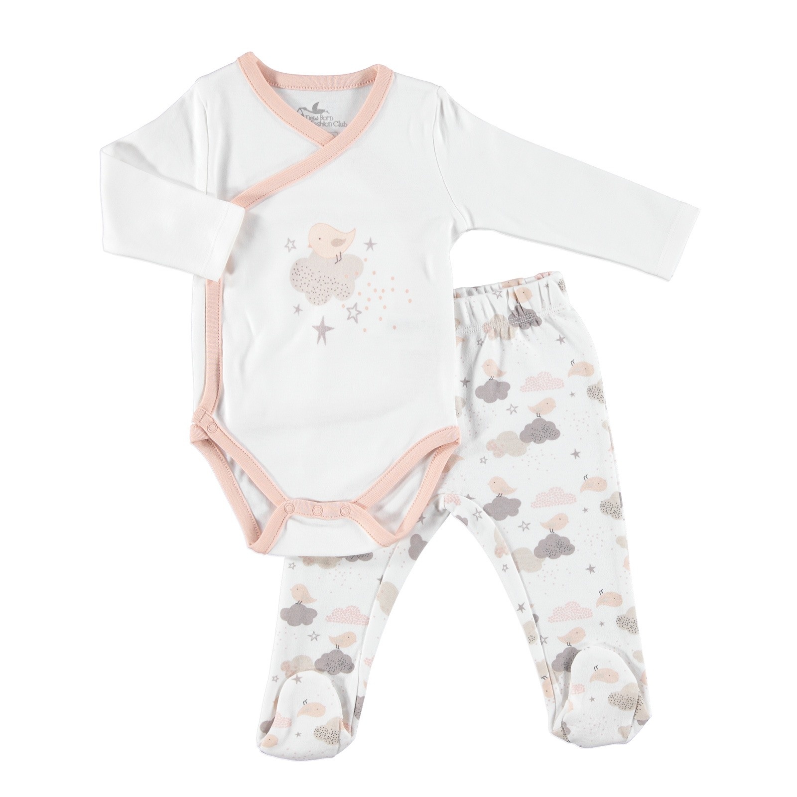 Newborn Fashion Club Fun Winter Baby Bodysuits Footed Pants
