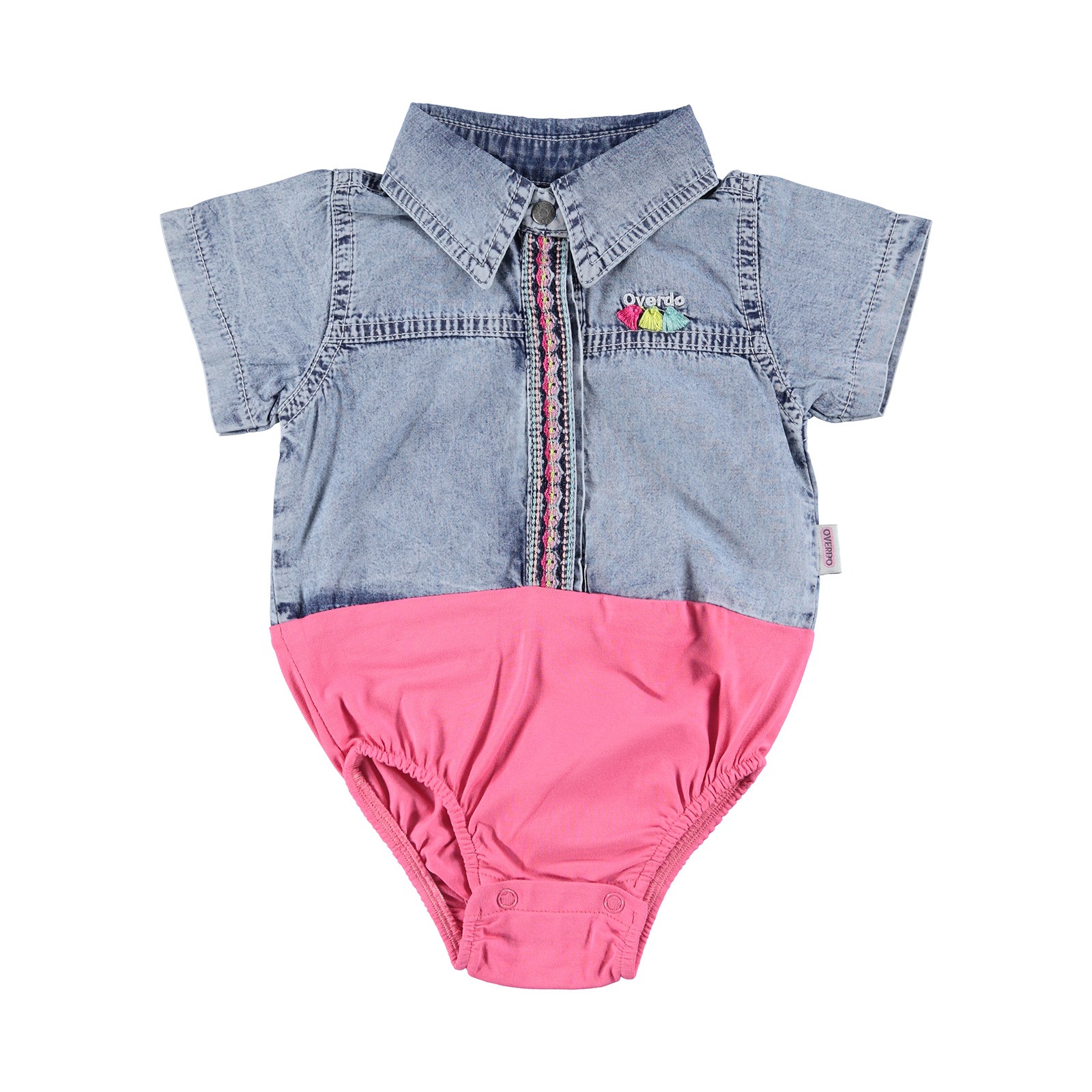 Overdo Short Sleeve Embroidered Shirt Bodysuit